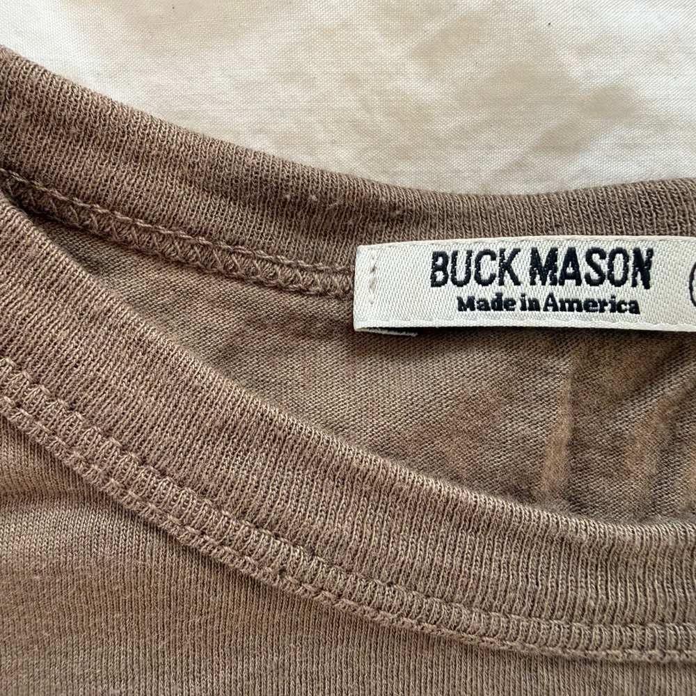 Buck Mason Pima Boxy Crew, size XL, Bay Leaf